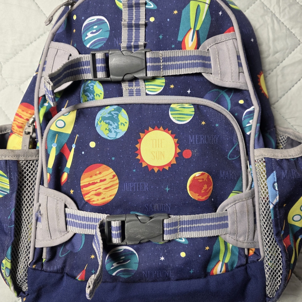 Pottery Born Kids Mackenzie Navy Solar System Glow-in-the-Dark Backpack - Picture 2 of 10